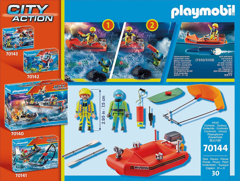 Playmobil City Action 70144 Sea Rescue: Kitesurfer Rescue with Speedboat, For ages 4+