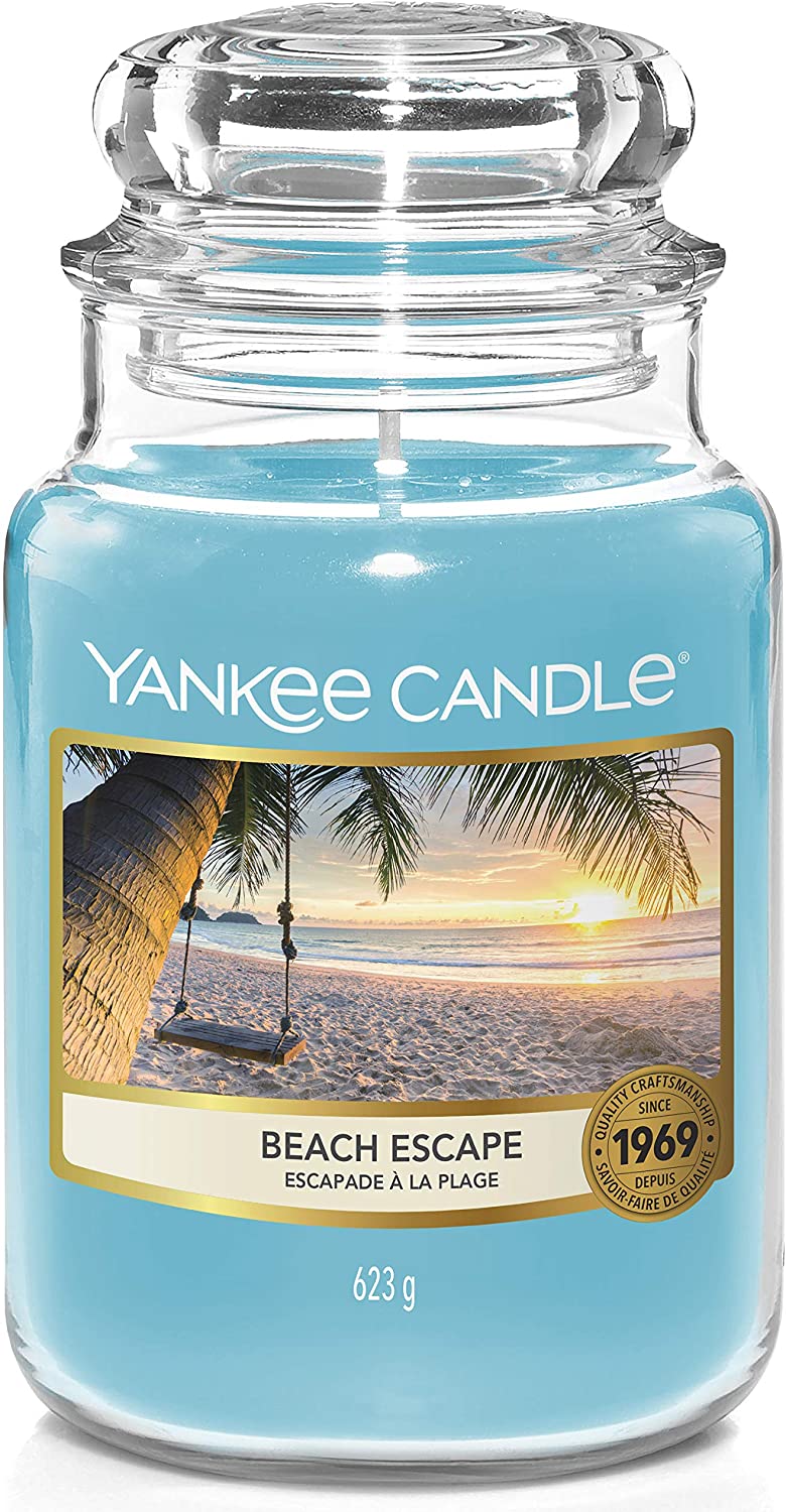 Yankee Candle Scented Candle | Beach Escape Large Jar Candle | Burn Time: up to 150 Hours