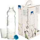 Glass Bottle 6 Glasses Ribbed Design