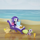 MY LITTLE PONY Equestrian girls Rarity Relaxing Beach Lounge Set includes beach-themed accessories