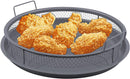 Round Oven Crisper Tray, Non-Stick Air Fry Crisper Basket with Tray, Carbon