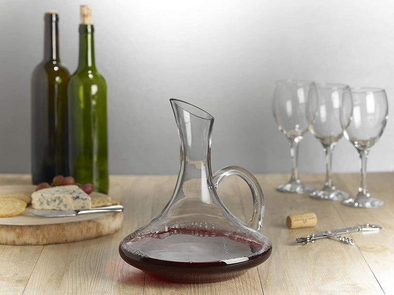 Homiu Wine Decanter with Handle 1.8l  Modern Contemporary Design Wine Aerator Wine Carafe