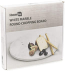 White Marble Chopping Board Round, Easy Clean Hard-Wearing & Dishwasher Safe