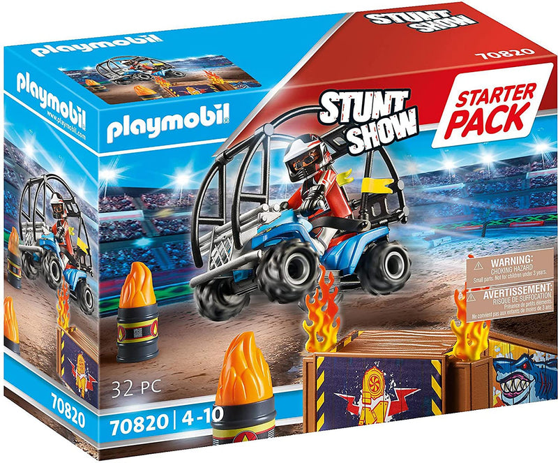Playmobil Stunt Show 70820 Starter Pack – Quad with Fire Ramp, Toys for Children Ages 4+