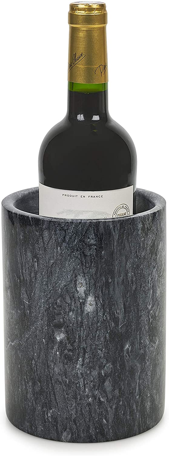 New Homiu Wine Bottle Cooler Stone Design for Wine Prosecco Champagne (Black)