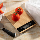Homiu Digital Kitchen Scales Natural Bamboo Premium Food Scales Accurate to 1g, Electronic Baking and Cooking Scale Brown