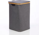 Homiu Utility Basket Bamboo and Heavy Duty Cotton Laundry