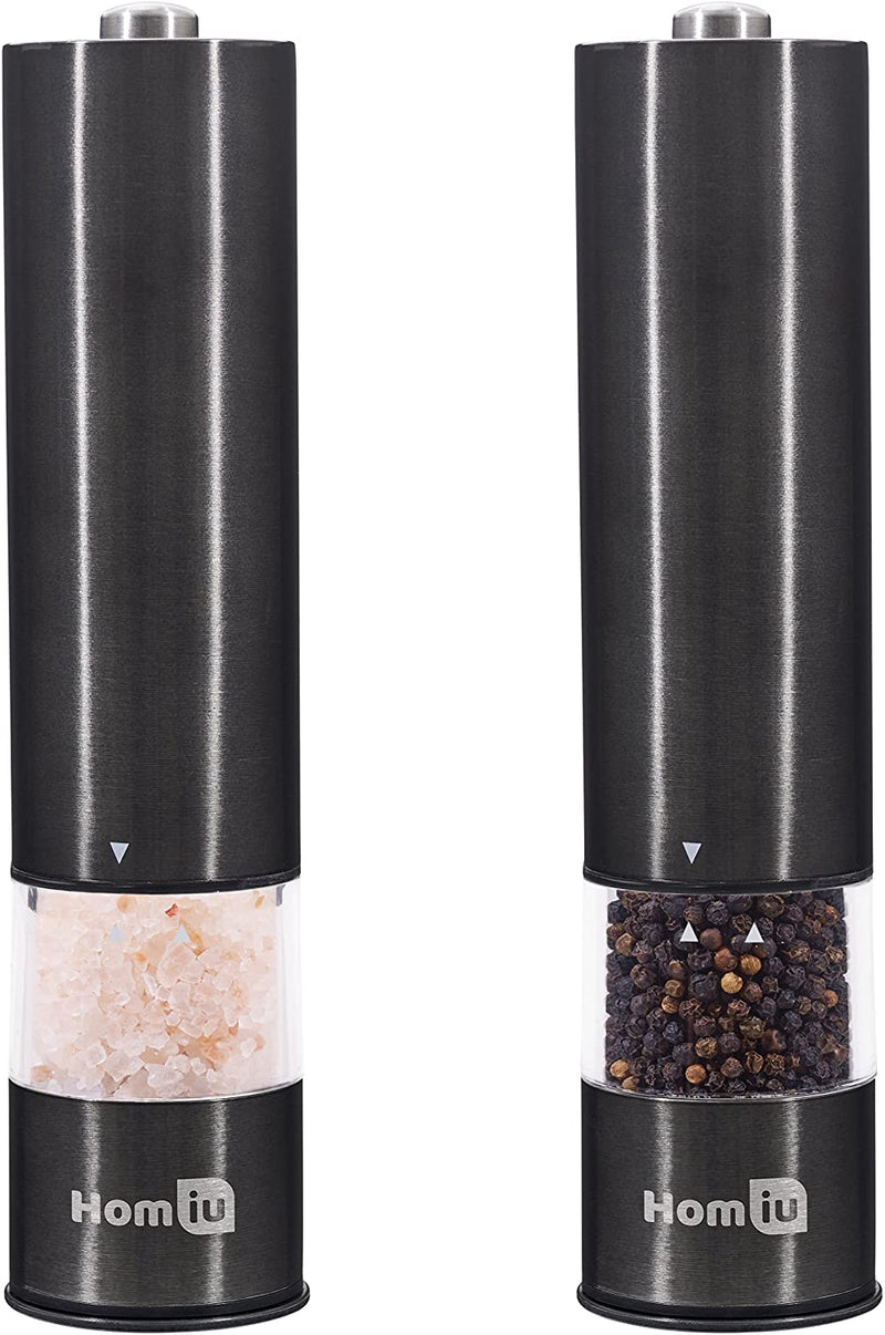 Homiu Salt and Pepper Mill One Touch Electronic Set