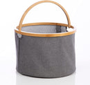 Homiu Utility Basket Bamboo and Heavy Duty Cotton Laundry