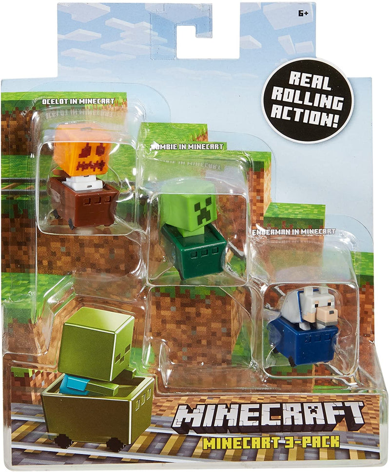 Minecraft Snow Golem, Creeper, Wolf 3 Pack Figure Set Standard