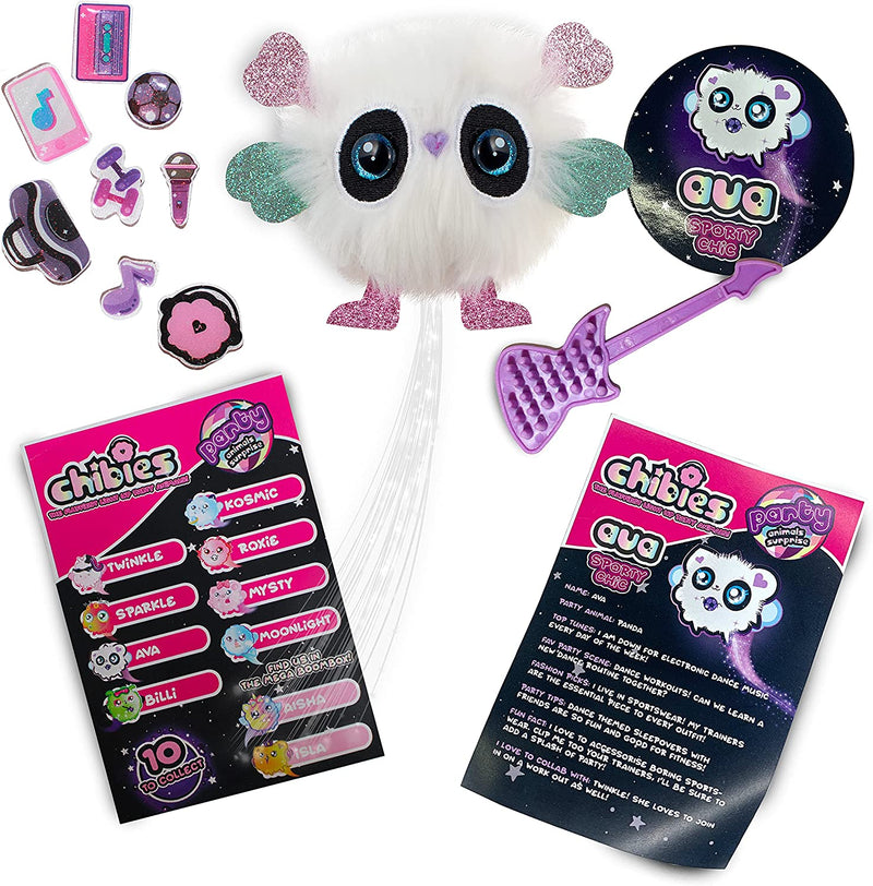 CHIBIES Boom Box - Ava | Cute Fluffy Party Pets That Flash to the Beat of Music | Interactive Animal Soft Toy Characters