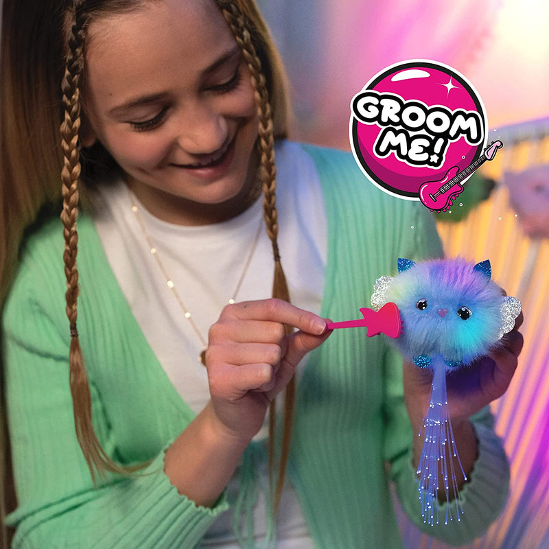 CHIBIES Boom Box - Sparkle | Cute Fluffy Party Pets That Flash to the Beat of Music | Interactive Animal Soft Toy Characters