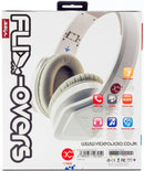 Vibe FLI Over-Ear Foldable Headphones with In-Line Microphone - White