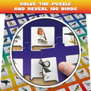 100 PICS Birds Jigsaw Quiz | Family Puzzle + Fun Quiz | 1-8 Players | Large Table Game | 45 Minutes Playing Time