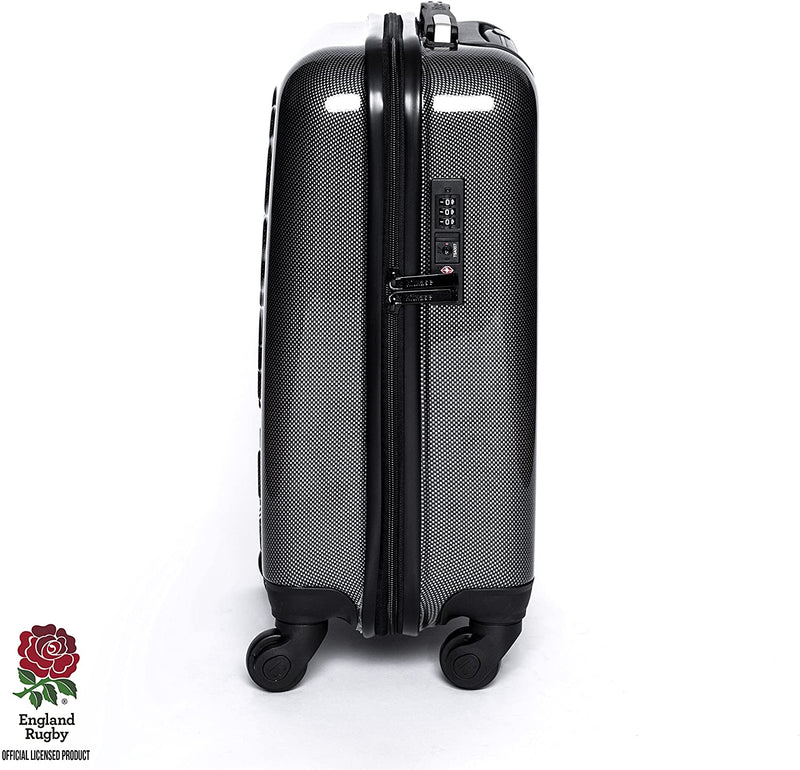 England Rugby Cabin Friendly Suitcase - BLACK - Travel Case - Officially Licensed by RFU