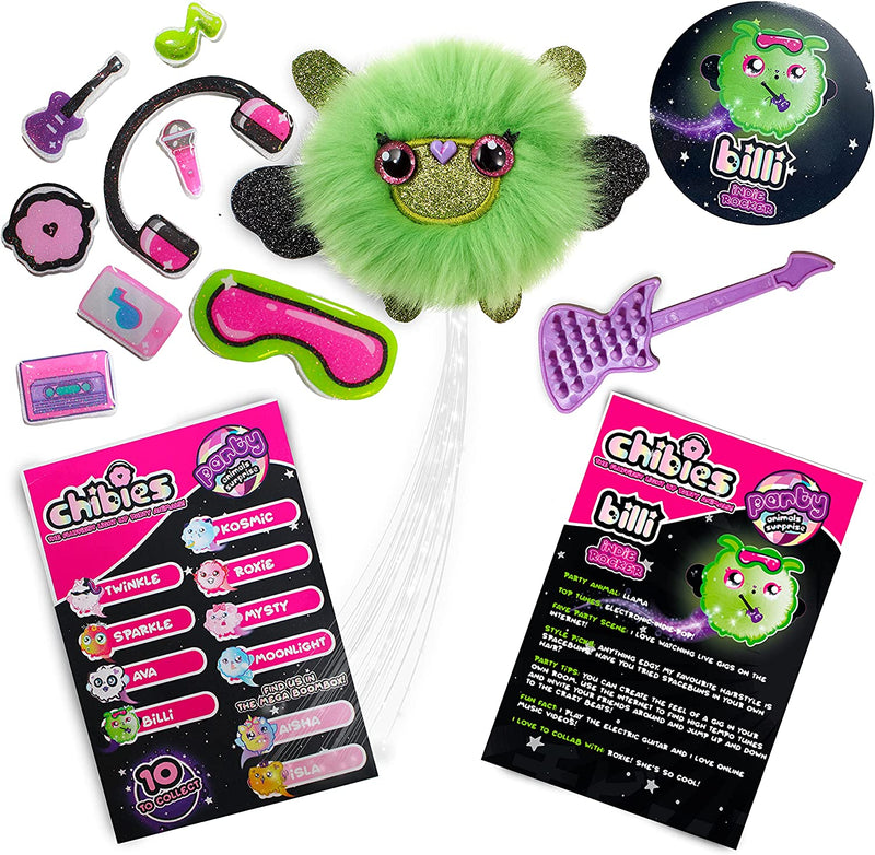 CHIBIES Boom Box - Billi | Cute Fluffy Party Pets That Flash to the Beat of Music | Interactive Animal Soft Toy Characters