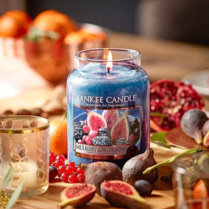 Yankee Candle Scented Candle | Mulberry and Fig Delight Large Jar Candle | Burn Time: Up to 150 Hours