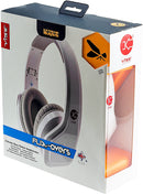 Vibe FLI Over-Ear Foldable Headphones with In-Line Microphone - White