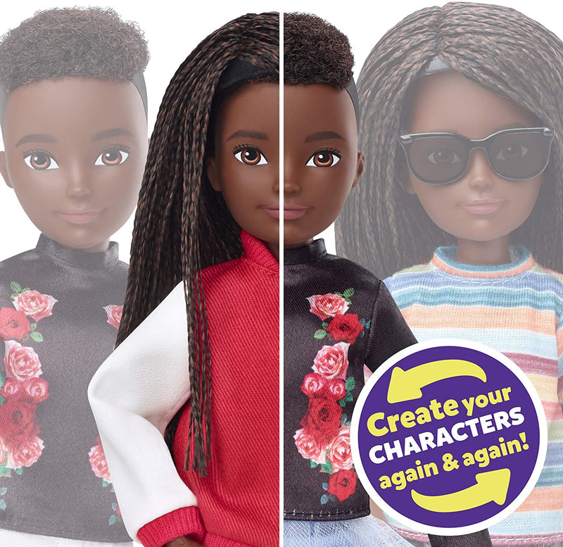 CREATABLE WORLD Deluxe Character Kit Customisable Doll, Creative Play for All Kids 6 Years Old and Up, Black Braided Hair
