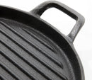 Homiu Round Grey Cast Iron Griddle Plate Frying Enamel Pan Grill BBQ Skillet NEW