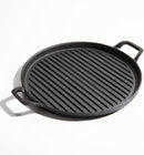 Homiu Round Grey Cast Iron Griddle Plate Frying Enamel Pan Grill BBQ Skillet NEW