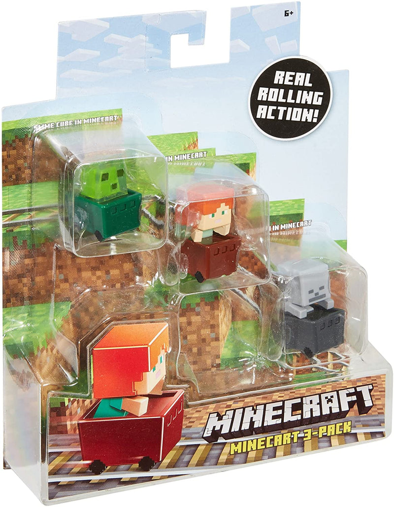 Minecraft Slime Cube, Alex, Skeleton Figure 3 Pack Standard
