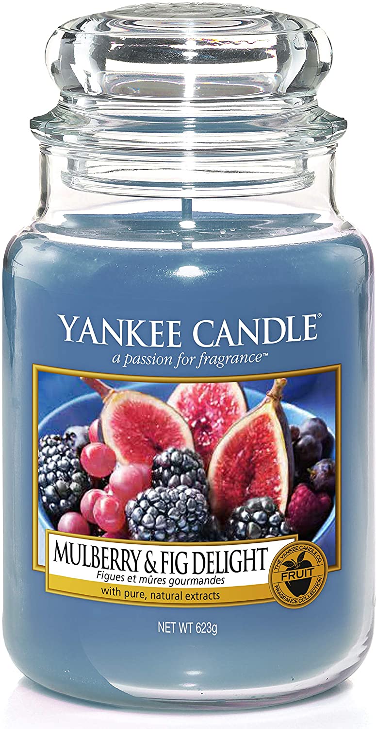 Yankee Candle Scented Candle | Mulberry and Fig Delight Large Jar Candle | Burn Time: Up to 150 Hours