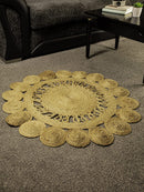 Homiu Patterned Jute Rug Natural Area Rug 100% Jute Mats Hardwearing Braided