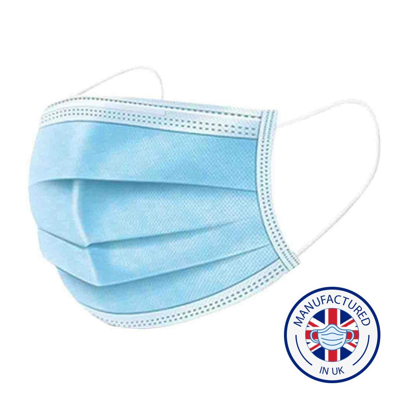 ArchMed Disposable Face Masks Manufactured in the UK 3-Ply CE Certified EN14683 Type IIR Face Covering (Box of 50)