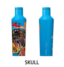 Corkcicle Canteen 16oz Gloss Cyan Basquait Blue Skull
