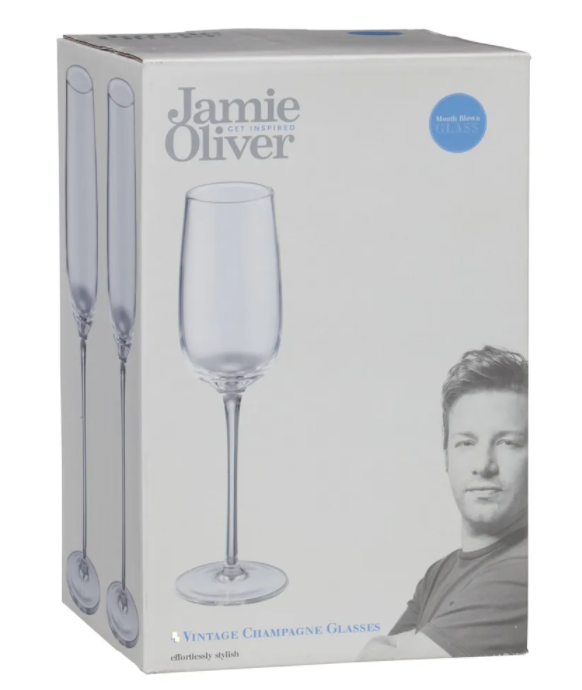 Jamie Oliver "WAVES" Crystal Champagne Glasses / Champagne Glasses, Set of 2