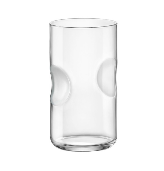 Bormioli Rocco Glass 490ml Ribruciato Clear Cocktail Dimpled Cup Highball Set of 6