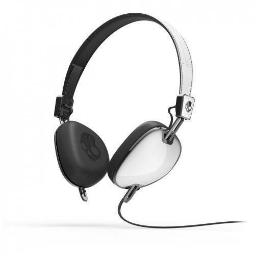 Skullcandy Navigator On-Ear Headphones | Supreme Sound with Mic - White/Black