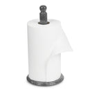 Homiu Paper Towel Holder Marble Black or White Kitchen Roll Stand Freestanding (Black)