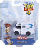 Disney Pixar Toy Story 4 Woody Mini Figure with RV Vehicle, Compact for Home and On-the-Go Play