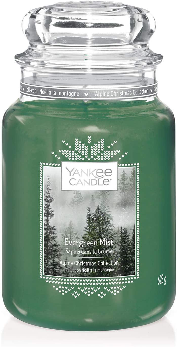 Yankee Candle Large Jar Scented Candle, Evergreen Mist, Alpine Christmas Collection