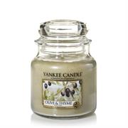 Yankee Candle Olive & Thyme Medium Jar Gift Xmas 75 Hours Lighting Home NEW