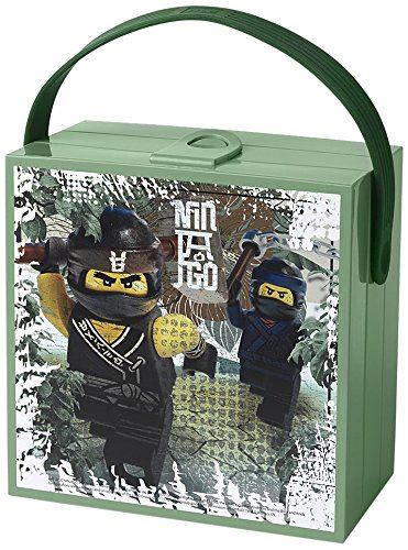 LEGO Ninjago Movie Box with Handle Portable Lunch Box, Legion/Sand Green