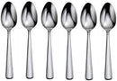 Oneida Aptitude, Dinner Spoons, Set of 6 Flatware-Soup-Spoons, Stainless Steel, Silver