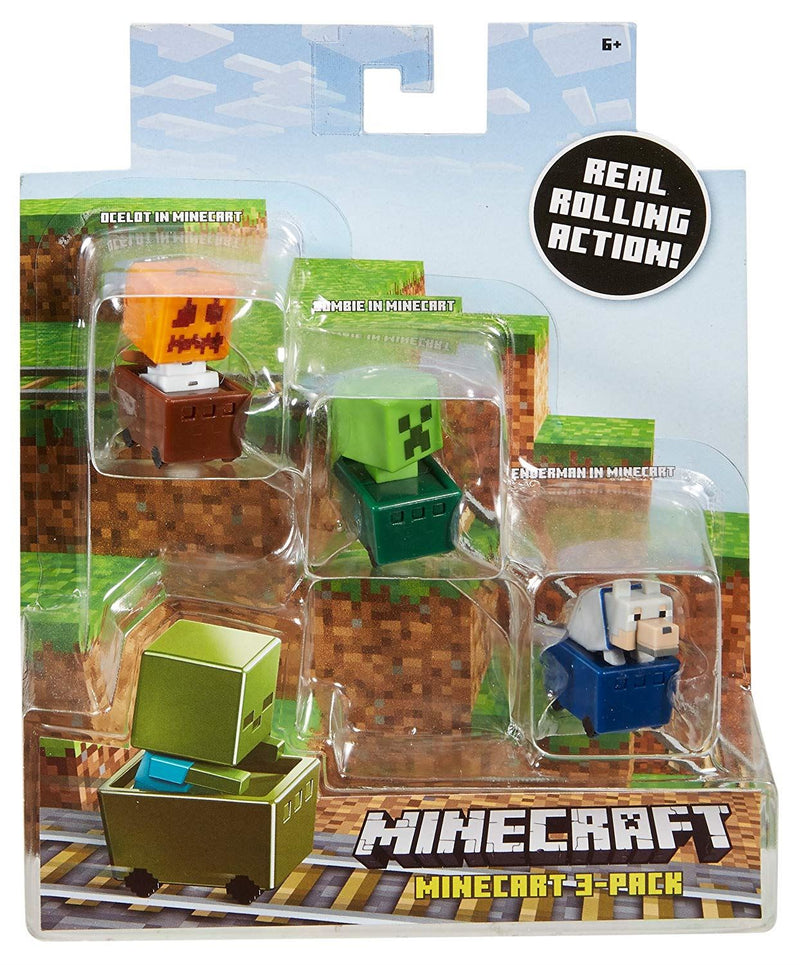 Minecraft Snow Golem, Creeper, Wolf 3 Pack Figure Set Standard