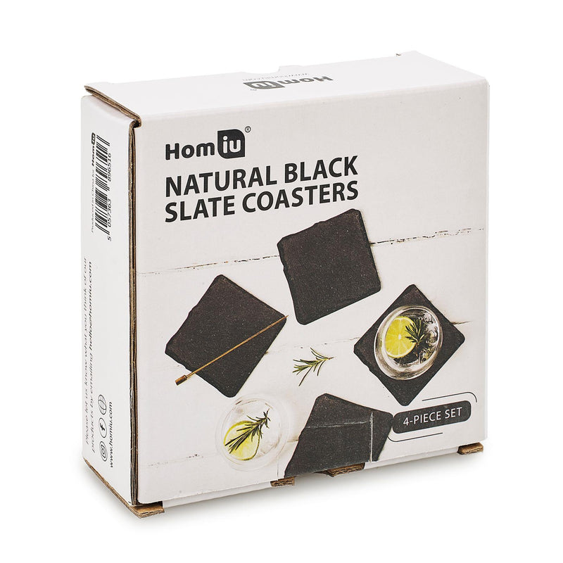 Homiu black slate coasters ( 4 Pack)