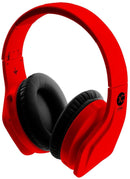 Vibe FLI Over-Ear Foldable Headphones with In-Line Microphone - Red