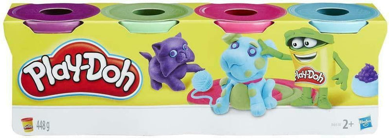 Play-doh 4 Tub/Can Pack (Assorted Colours) - Kids Modelling Dough