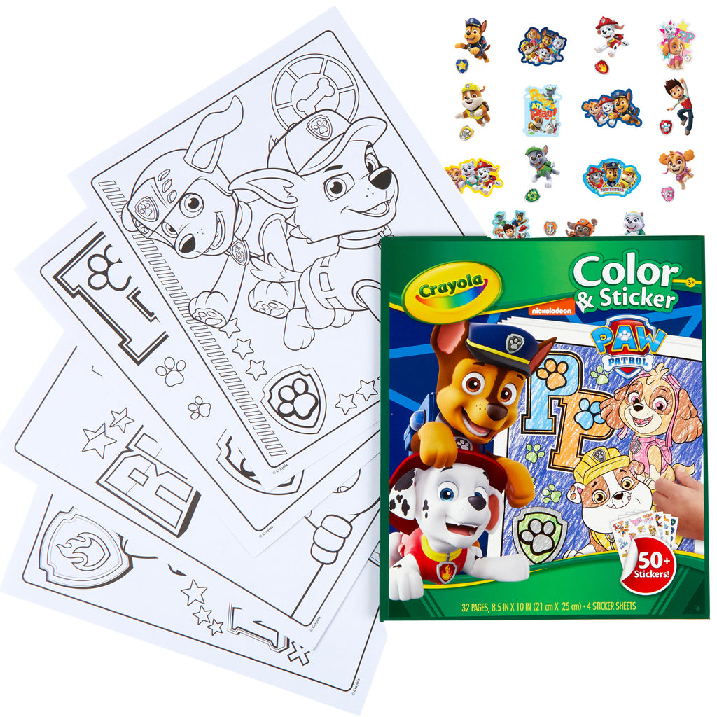 Crayola Mini Kids Coloring Book with Paw Patrol Stickers, 81-1373