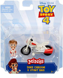 Disney Pixar Toy Story 4 Duke Caboom Mini Figure with Stunt Bike Vehicle, Compact for Home and On-the-Go Play