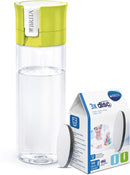 BRITA Fill and Go Vital Water Filter Bottle BPA Free, Lime, 600 ml with Pack of 4 MicroDiscs,