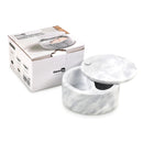Homiu Salt Cellar Marble 2 Compartment with Swivel Top Storage