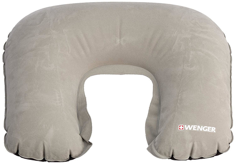 Wenger Swiss Gear Travel Neck Pillow Inflatable with Pouch - Grey