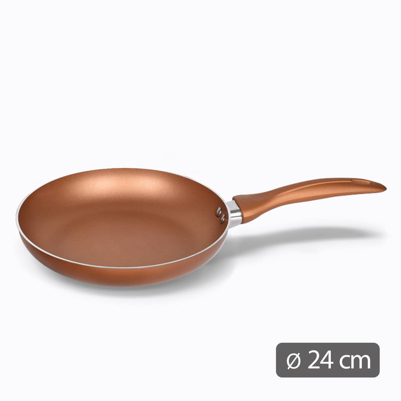 Homiu 24cm Copper Pan  High-Temperature Resistant Two-Layer Non-Stick Induction Bottom Bakelite Rubber Handle