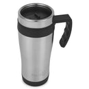 Homiu Travel Mug Vacuum Insulated Sleek Design (Brushed Steel 450ml)